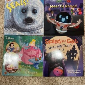 Storybook Bundle – Seals!, PJ Masks, Disney Princess, Splat the Cat (4 Books)