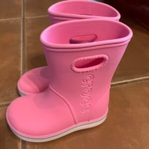 Pink Crocs Kids Rain Boots
