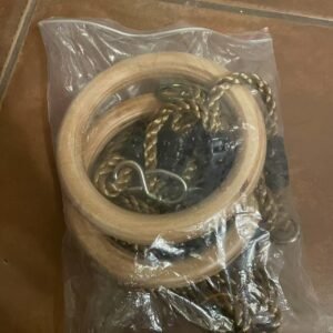 Wooden Gymnastic Rings with Heavy-Duty Nylon Straps