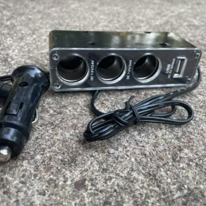 3-Socket 12V Car Cigarette Lighter Splitter with USB Port